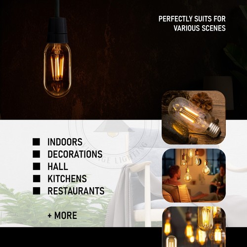 Antique Style Edison Vintage LED Light Bulbs A+Industrial Filament Lamp Bulb B22 - Picture 49 of 91