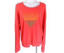 Sundry Women's 3 Large Sweatshirt Red Heart Crewneck Pullover French Terry FLAW
