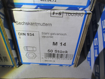 Sechskantmutter Mutter M14 - 50 Stk / DIN 934 / Restposten H2A10K7