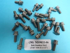 (30) 3/16 #10-32 x ½” Double-Hex 12-Point Hi Temp Stainless Steel MS9033-06 Bolt