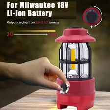 Portable LED Camping Lantern Lamp For Milwaukee 18v Battery Fishing Work Light
