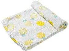 4U NWT ANGEL DEAR Bamboo PINEAPPLE SWADDLE Receiving Crib Baby Blanket