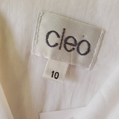 Cleo Womens White Sleeveless Emroidered Dress Size 10 Cottage Coquette Wedding - Picture 3 of 11