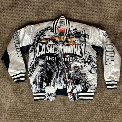Headgear Classics Cash Money Records Satin  Jacket White/Black Size: Small NWT