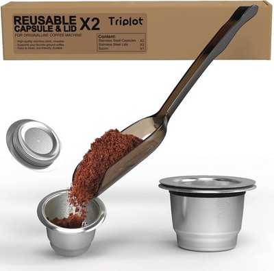 Triplot Reusable Coffee Capsule for Nespresso Original Machine with Stainless