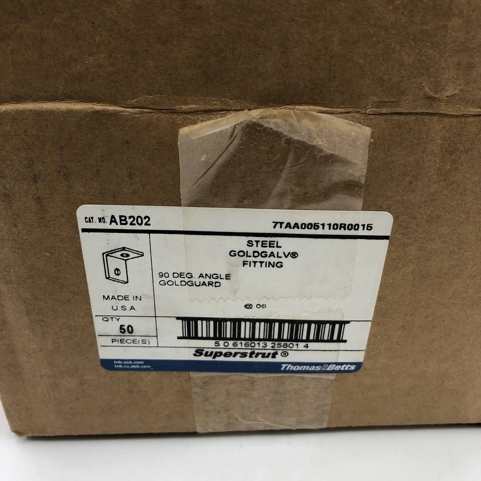 50pk Superstrut AB202 Montaje angular Acero 90 grados 2 agujeros con acabado GoldGalv Foto 2 de 4