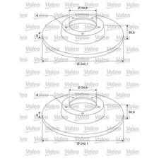 2x VALEO BREMSSCHEIBEN 240mm VOLL HINTEN passend für DACIA SANDERO RENAULT CLIO