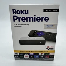 Roku Premiere 4K/HDR Streaming Media Player HDMI Cable & Remote 3920RW Complete