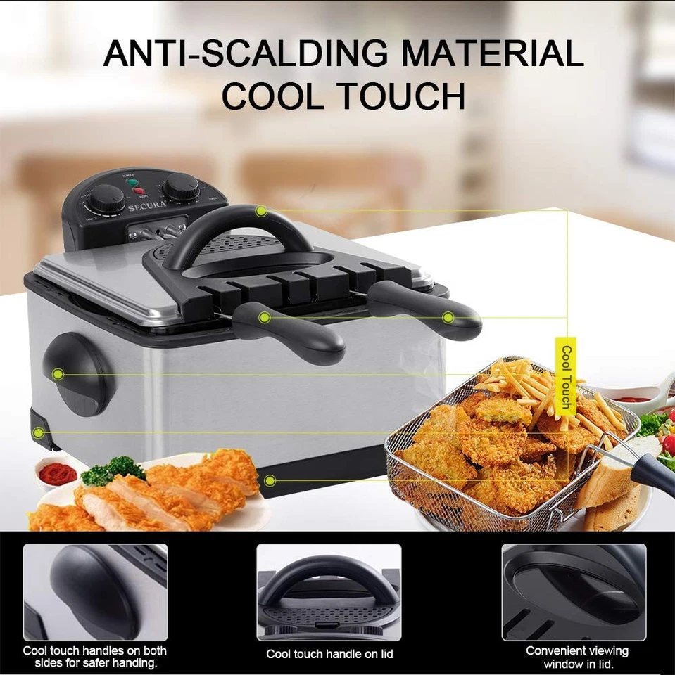 1700W Stainless Steel Triple Basket Deep Fryer - Image 4 of 4