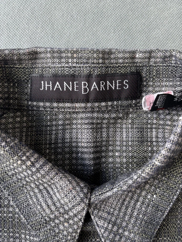 Camisa Jhane Barnes De Colección Hombres Mediana Púrpura Sobre 3D OP ART Preppy Foto 3 de 4
