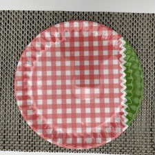 Citrus Grove Gingham Melamine Salad Plate – 8” Picnic Check Pattern