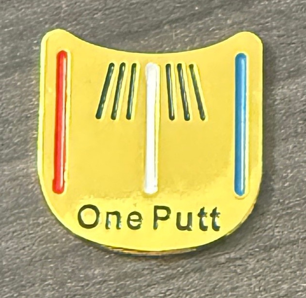 One Putt Golf Small Gold Putting Alignment Aiming Tool Ball Marker