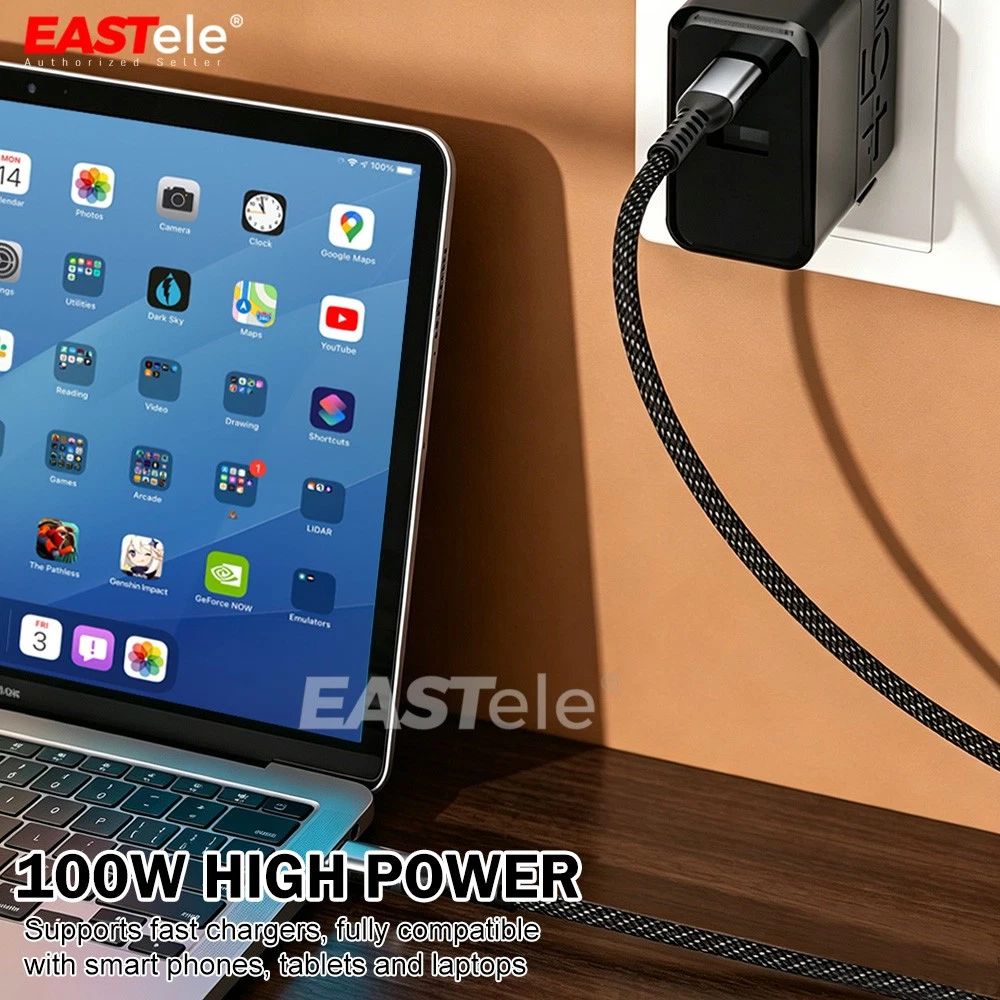 100W USB C Type C Charger Cable Fast Charge For Samsung S26 S25 iPhone 17 18 Duo
