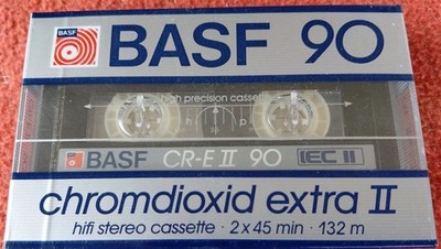 BASF  CHROMDIOXID  EXTRA  II   90    TYPE II    BLANK CASSETTE TAPE (1) (SEALED)