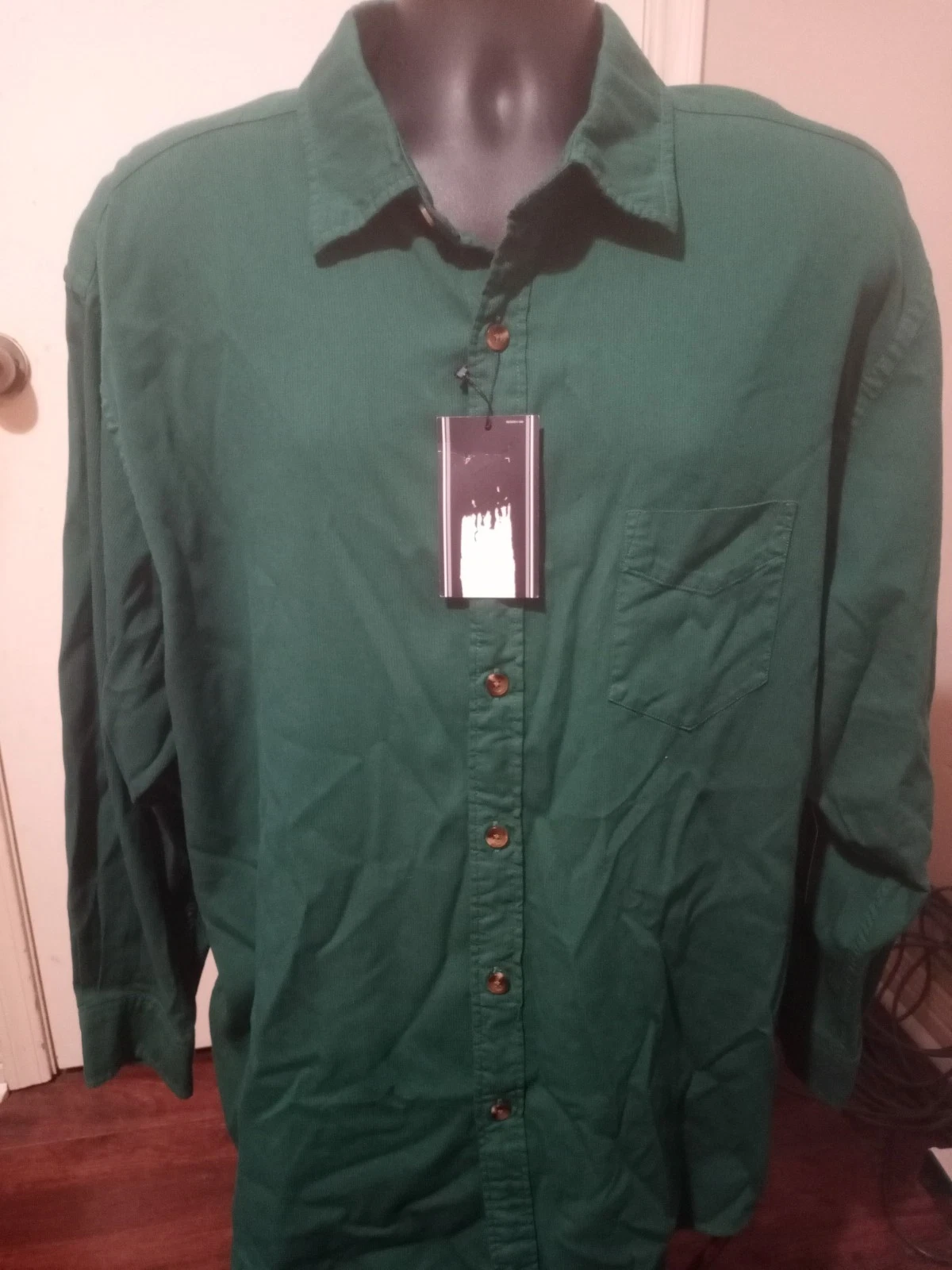 New ROUNDTREE & YORKE Long Sleeve Shirt Modal Cotton Green size 2XL