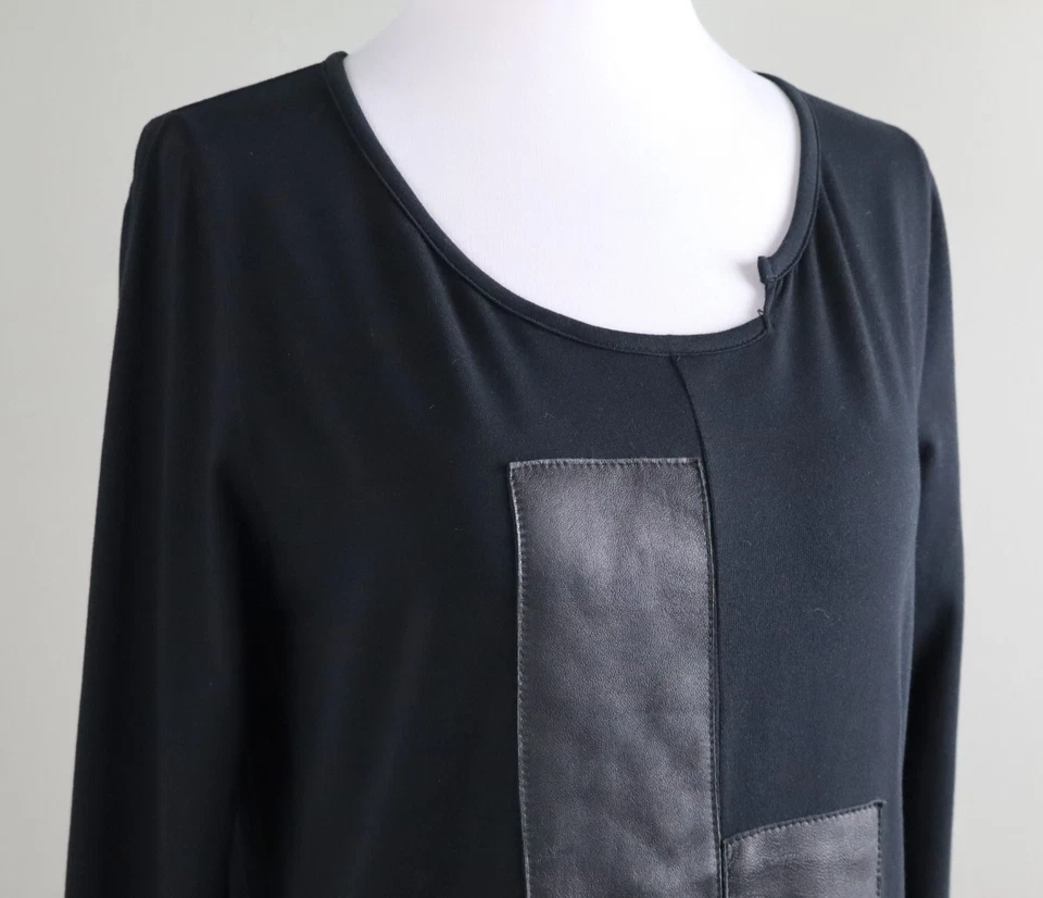 Top túnica retazos de cuero genuino negro liso talla 36 BLACK BY K&M $182 Foto 3 de 4