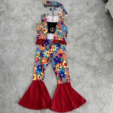 HALLOWEEN Women  s Feelin' Groovy Flower Power HIPPY Halloween Costume Size Small