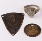 Ring war period WWI Battlefield artifact Military Badge WW1 Set Bronze Size 14