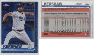 2019 Topps Chrome Blue Refractor /150 Clayton Kershaw #112
