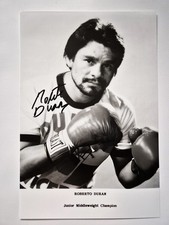 ROBERTO DURAN SIGNED photo 12x8 original AUTOGRAPH RACC COA Boxing Champion
