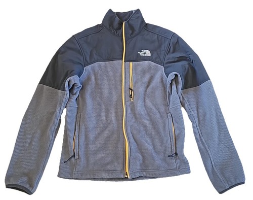 The North Face Full Zip Fleece Jacket Honey Comb Grey Size S Men's - Picture 2 of 8