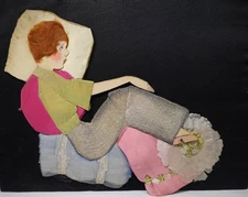 Vintage Mixed Media Collage Unsigned 12 x 9"