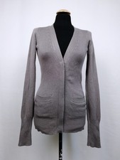 Cardigan donna Seta e Cashmere Zara Maglia S scollo a V grigio lilla