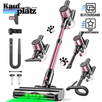 Akku Staubsauger Kabellos 500W 45Kpa 45Min LED Display Selbststehend Rosa