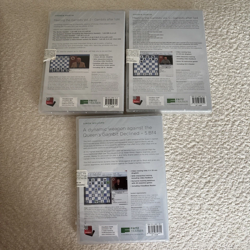 Meeting the Gambits Andrew Martin vol 1-2 Simon Williams the queens gambit CHESS - Image 2 of 2