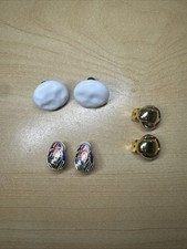 Vintage Costume Jewelry Set Of 3 Clip On Earrings