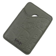 Christian Dior Ladies Card Holder Saddle Magnet Gravity Leather Case Khaki Italy