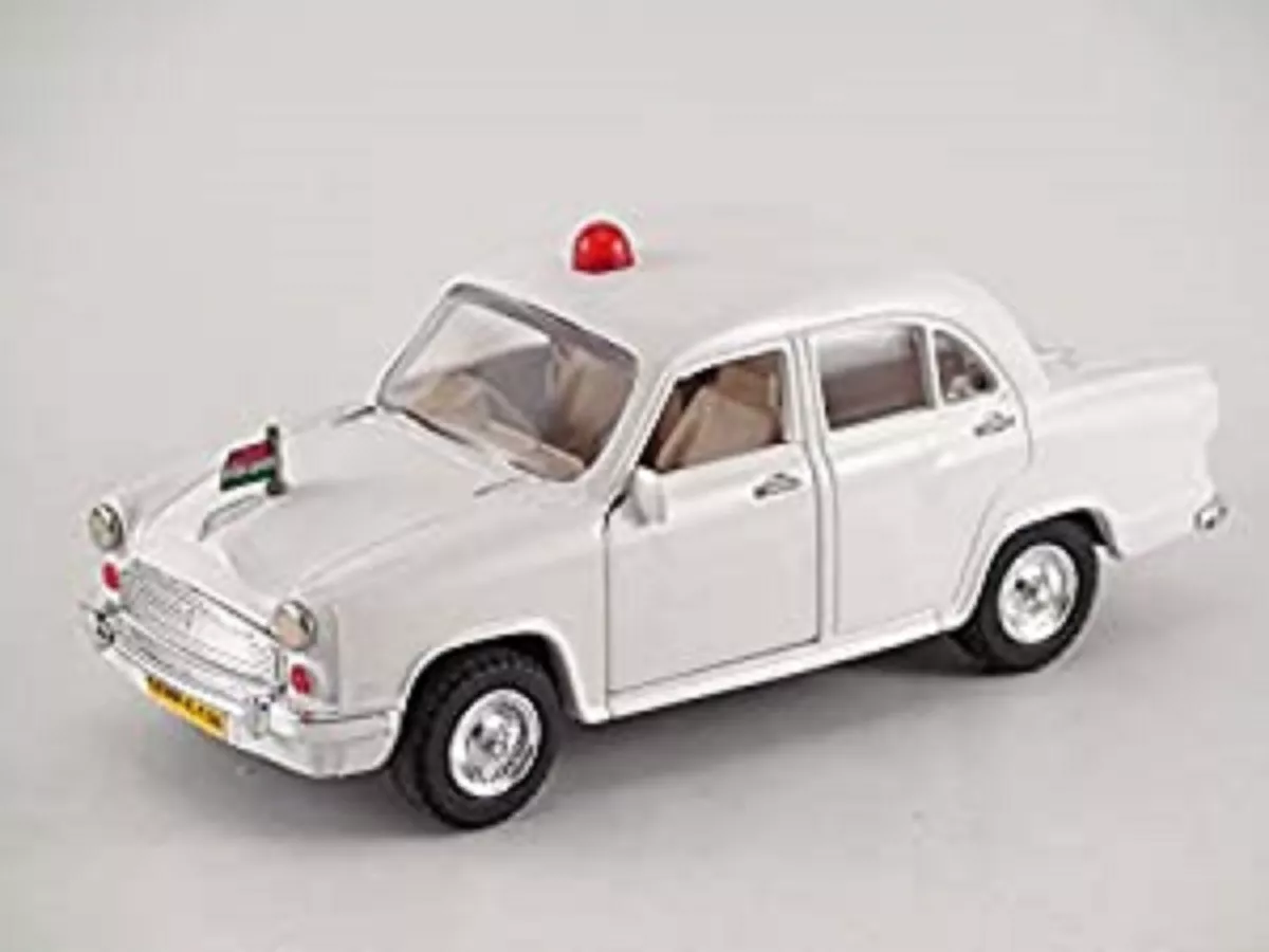 Centy Toys Plastic Ambassador Car Pull White Colour Pack Of 1 Pcs