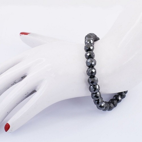 Fancy Black Diamond Bracelet 8 mm 8 Inch With 925 Sterling Silver Clasp AAA - Picture 4 of 6
