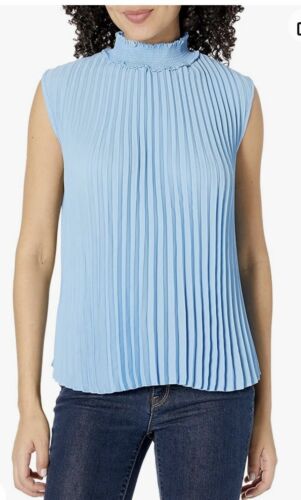 Blusa senza maniche Nanette Nanette Lepore bambino blu plissettata taglia-XL-nuova-78€