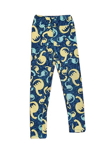 Lularoe Youth Kids L/XL DINOSAURS Brontosaurus Print Rare Unicorn Leggings - Picture 2 of 4