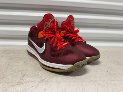 Nike LeBron 9 Low Cherry 510811-600 TEAM RED/WOLF GREY-CHALLENGE MEN Size 11
