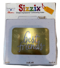 Sizzix Simple Impressions Embossing Folder Best Friends Phrase