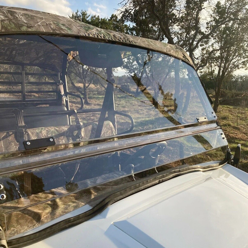 Parabrisas abatible resistente a arañazos para 2016+ Kawasaki Mule Pro FXT/DXT/DX/FX Foto 2 de 4