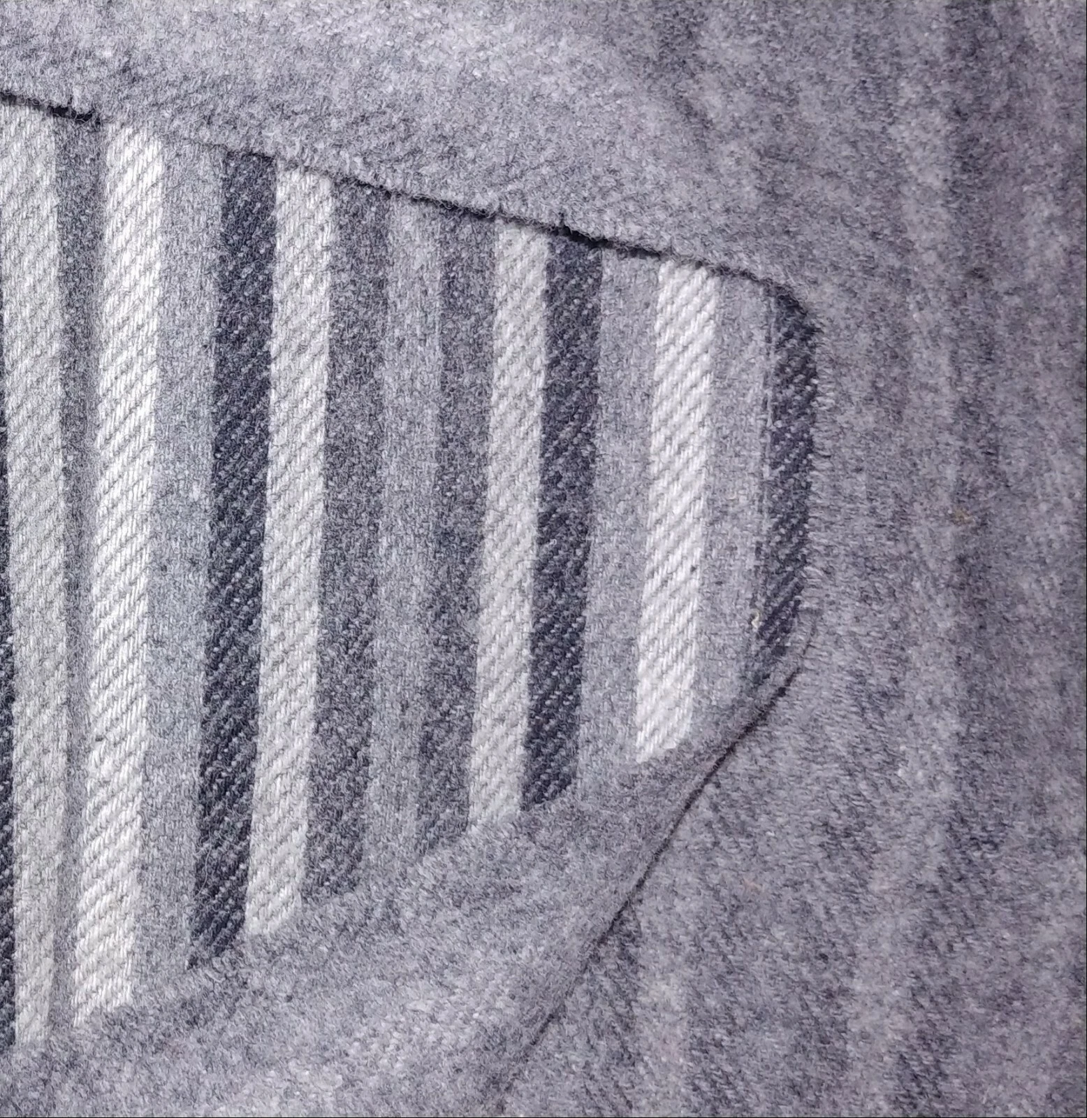 Christian Dior Monsi% Lambswool Scarf w Fringe Gray Grey Stripes Striped