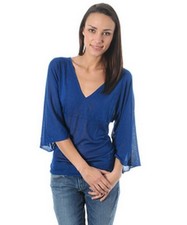 EXTÉ EXTE blue silk sweater jumper pull maglia donna seta perline 42 IT S/M BNWT