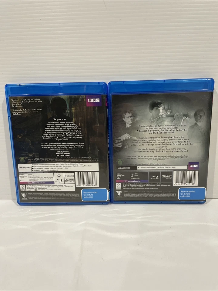 Sherlock Season 1 & 2 Lot Blu ray BBC TV show Benedict Cumberbatch - Image 2 of 2