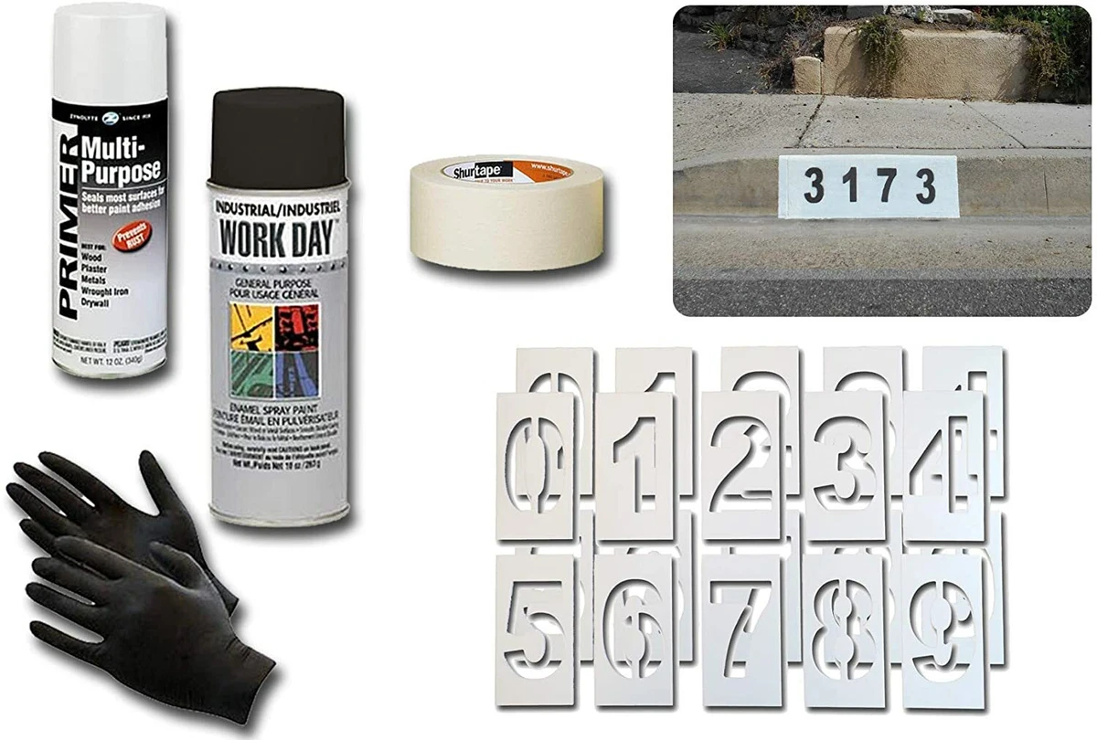 What is 93PCS Curb Stencil Kit for Address Painting, 1 Inch Brass  Interlocking Numbers Stencils