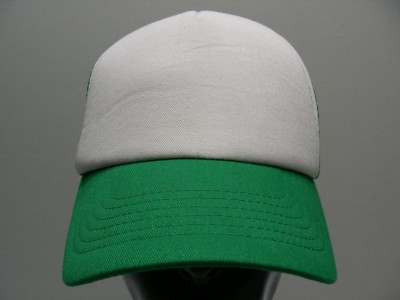 MEGA CAP - GREEN & WHITE - TRUCKER STYLE ADJUSTABLE SNAPBACK BALL CAP HAT!