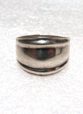 VINTAGE STUNNING STERLING SILVER WEDDING BAND RING  SIZE 6.75