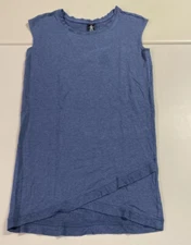 Active Life Womens Blue Activewear Short Sleeve Sweatshirt Long Tunic Dress SM