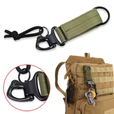 Tactical Belt Buckle Molle Web Keychain Hook Carabiner Key Holder Backpack Clip