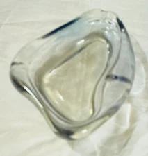 Anchor Hocking Vintage Triangle Ashtray Lustre Swedish Glass 1970 Rare 7" 