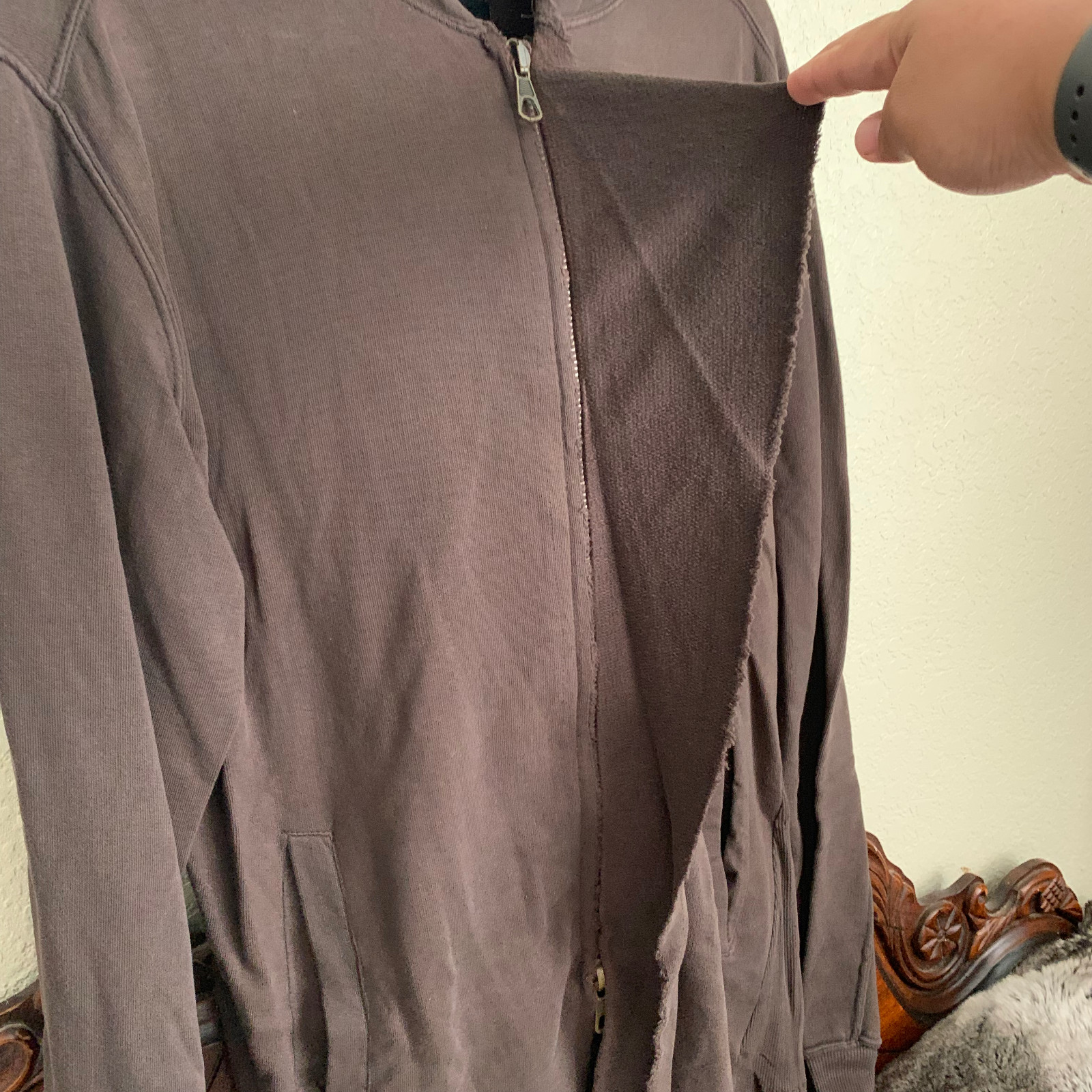 Rick Owens SLAB Dust BROWN Mountain Hoodie Sweatshirt AUTHENTIC RARE US L LARGE image 4