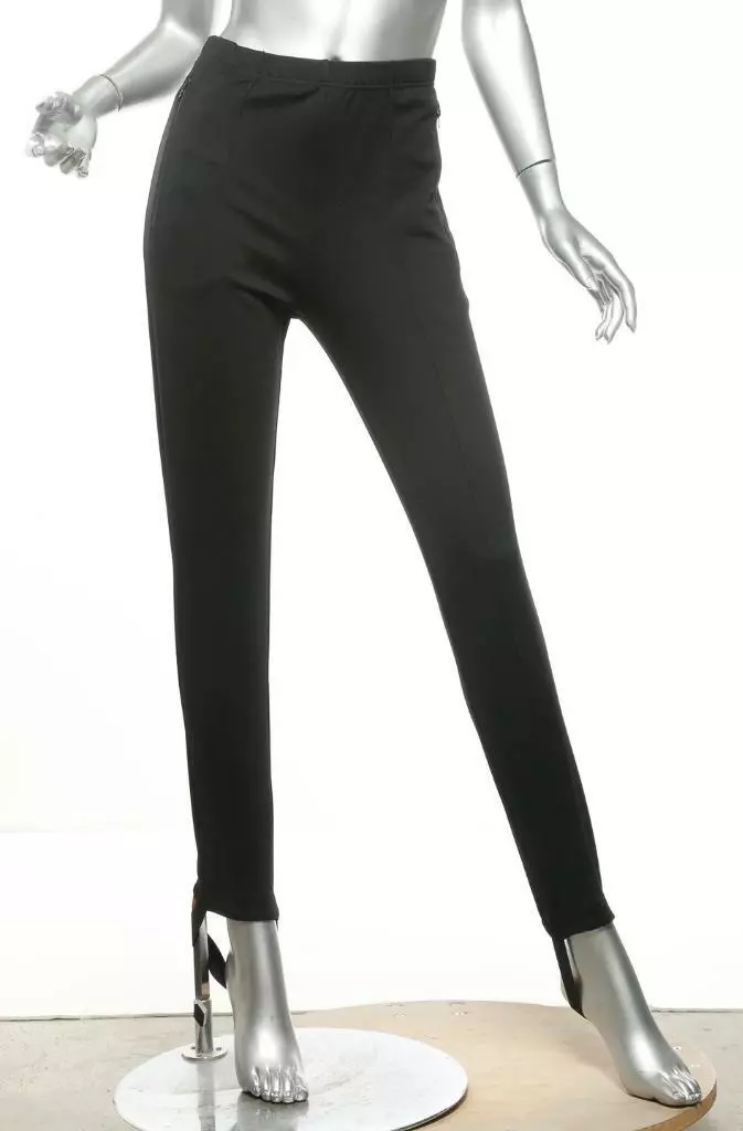 BALENCIAGA Black Jogger Stretch Ponte Stirrup Leggings Pants FR42
