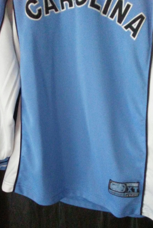 SCX Extreme Athletics Mens M  Blue White V neck Long Sleeve Pullover CAROLINA   - Image 3 of 4